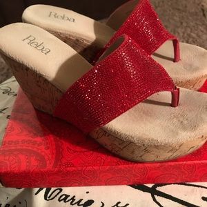 Reba bejeweled slides, red